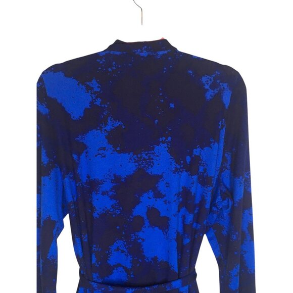 BumbleBella by Jill Martin Robe Womens 1X Blue Black Tie Waist Lounge Pockets - Picture 11 of 16